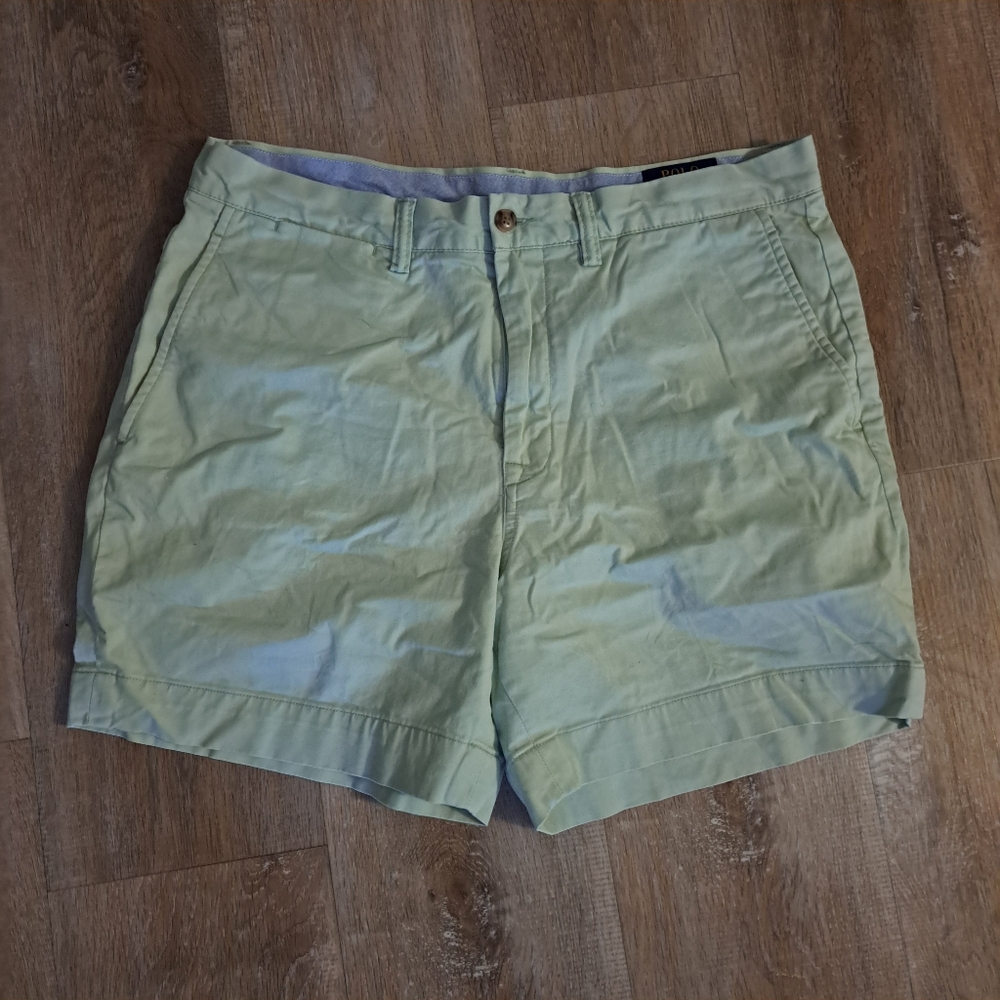Polo by Ralph Lauren Mint Green Cotton Chino Men's Shorts Size 33